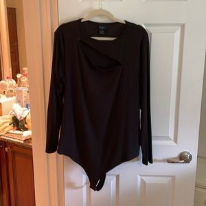 Rue21 Peek-A-Boo Black Bodysuit